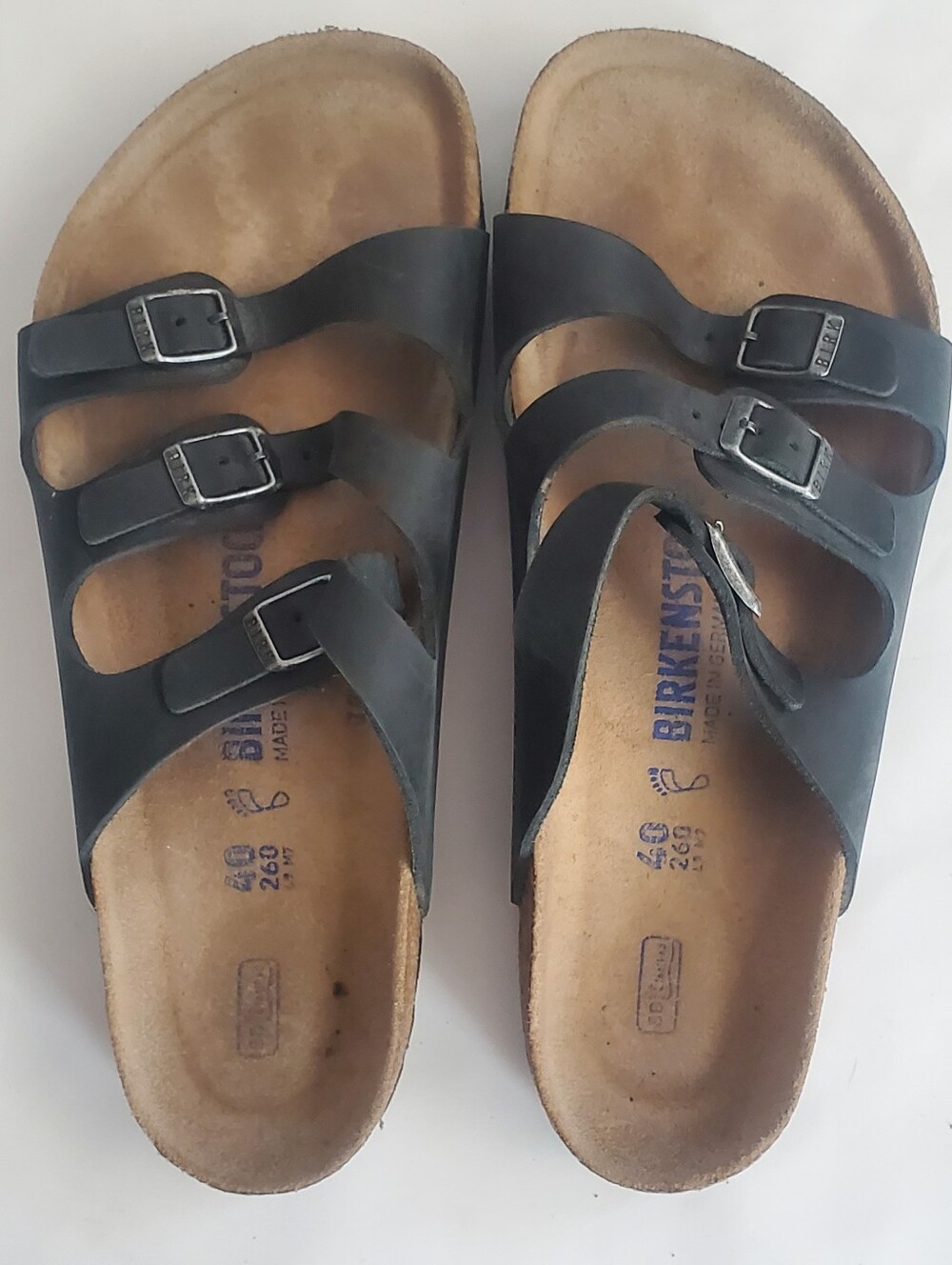 Birkenstock Florida Birko-Flor Soft Footbed Women's Sandals Black Size 40 W9 M7 - Picture 2 of 12